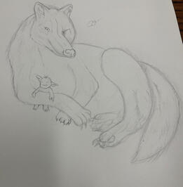 Wolf with Baby Goblin