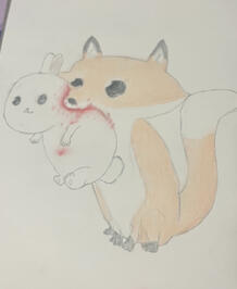 Fox eating Bunny
